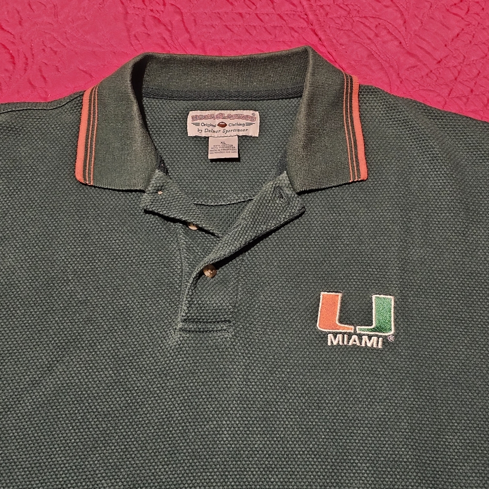Boca Classics Miami Hurricanes Football Vintage Polo Size XL